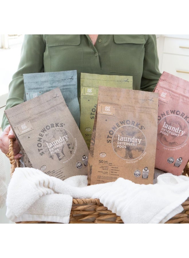 Grab Green Stoneworks Laundry Detergent Pods, 100 Count, Birch Branch Scent, Plant and Mineral Based, Cleans Deeply, Eliminates Odors, Fights Stains, Softens Naturally, Packaging may vary - Image 5