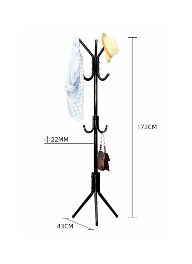 HALAMODO - Coat Stand in Tree Shape Metal Standing Clothes Shelf, Frame Hanger with 9 Hooks for Clothes, Hats, Bags, Black - Image 1