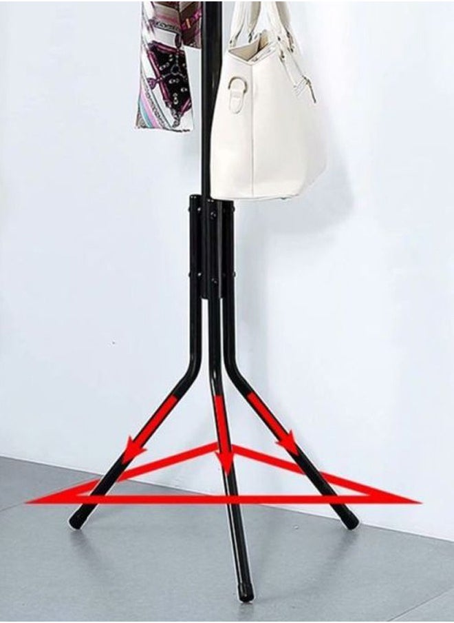 HALAMODO - Coat Stand in Tree Shape Metal Standing Clothes Shelf, Frame Hanger with 9 Hooks for Clothes, Hats, Bags, Black - Image 1
