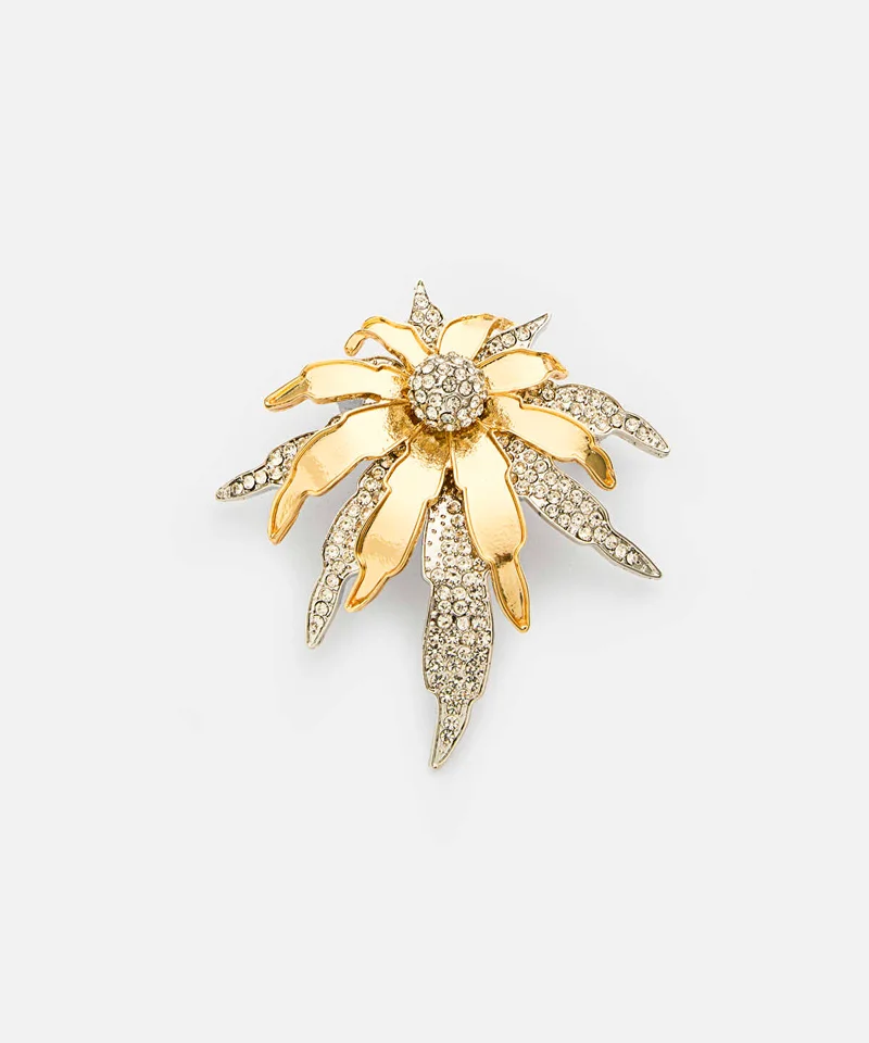 ايبيكيول Strass-Embellished Flower Brooch