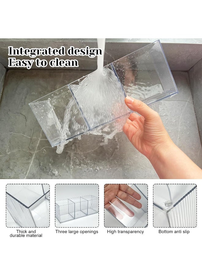 TPGP منظم تخزين أدوات المائدة، حامل أدوات المائدة البلاستيكي، منظم تخزين للمطبخ، يحمل الشوكة، السكين، الملعقة، صندوق تخزين أدوات المائدة الفضي - Image 3