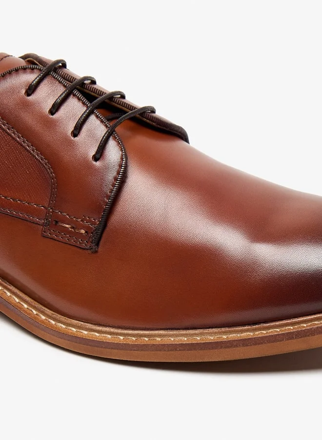 دوتشيني Men's Solid Lace-Up Derby Shoes