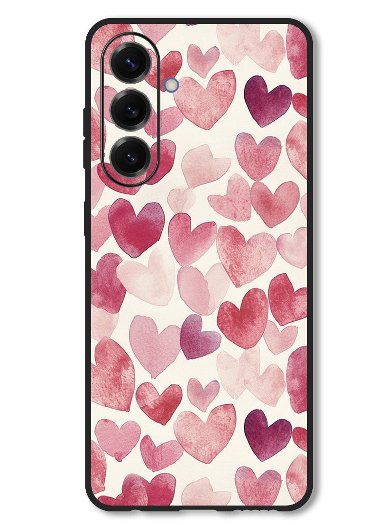 Theodor Case Compatible with Samsung Galaxy F56 6.74 Inch Protection Shockproof Bumper Cover Heart Painitng - Image 1