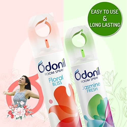 Odonil Room Air Freshener Spray - 440ml Combo (Pack of 2, 220ml each) | Floral Bliss & Jasmine Fresh | Nature Inspired Fragrance for Bathroom, Living room & Office | Long Lasting Fragrance - Image 2