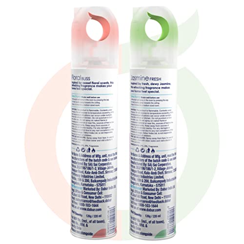 Odonil Room Air Freshener Spray - 440ml Combo (Pack of 2, 220ml each) | Floral Bliss & Jasmine Fresh | Nature Inspired Fragrance for Bathroom, Living room & Office | Long Lasting Fragrance - Image 5