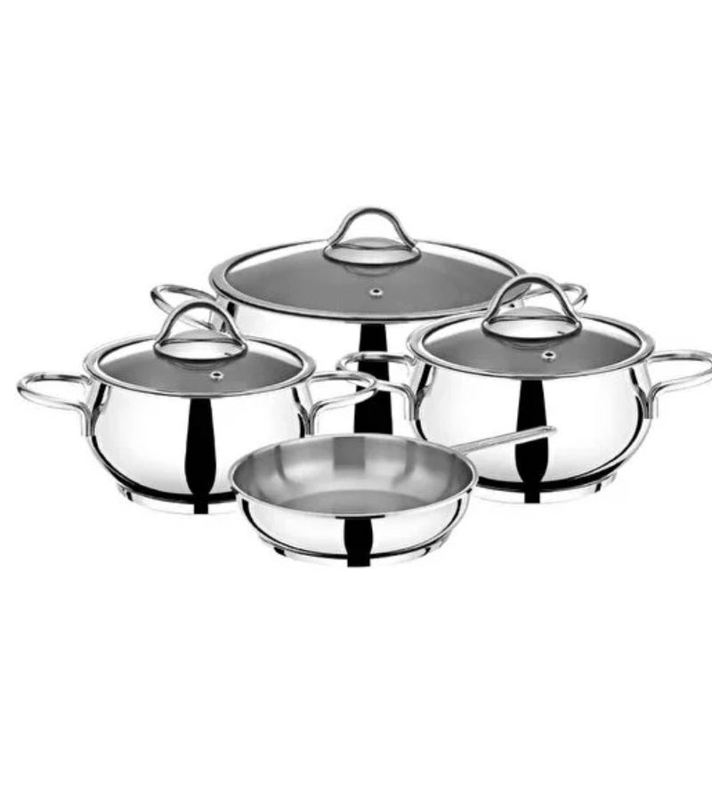 Mister Cook 7-Piece Stainless Steel Cookware Set with Glass Lids – Perfect for Every Kitchen - Image 2