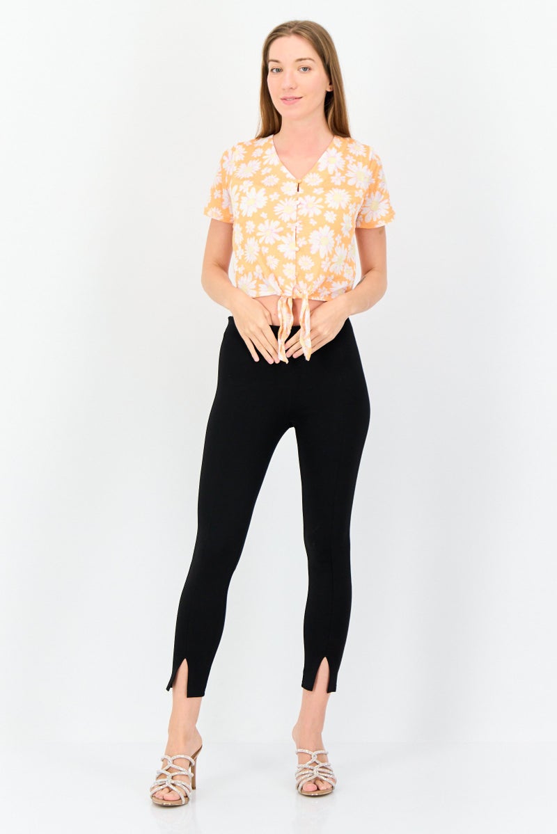 ONLY Women V-Neck Short Sleeve Floral Print Top, Multicolor  - Image 4