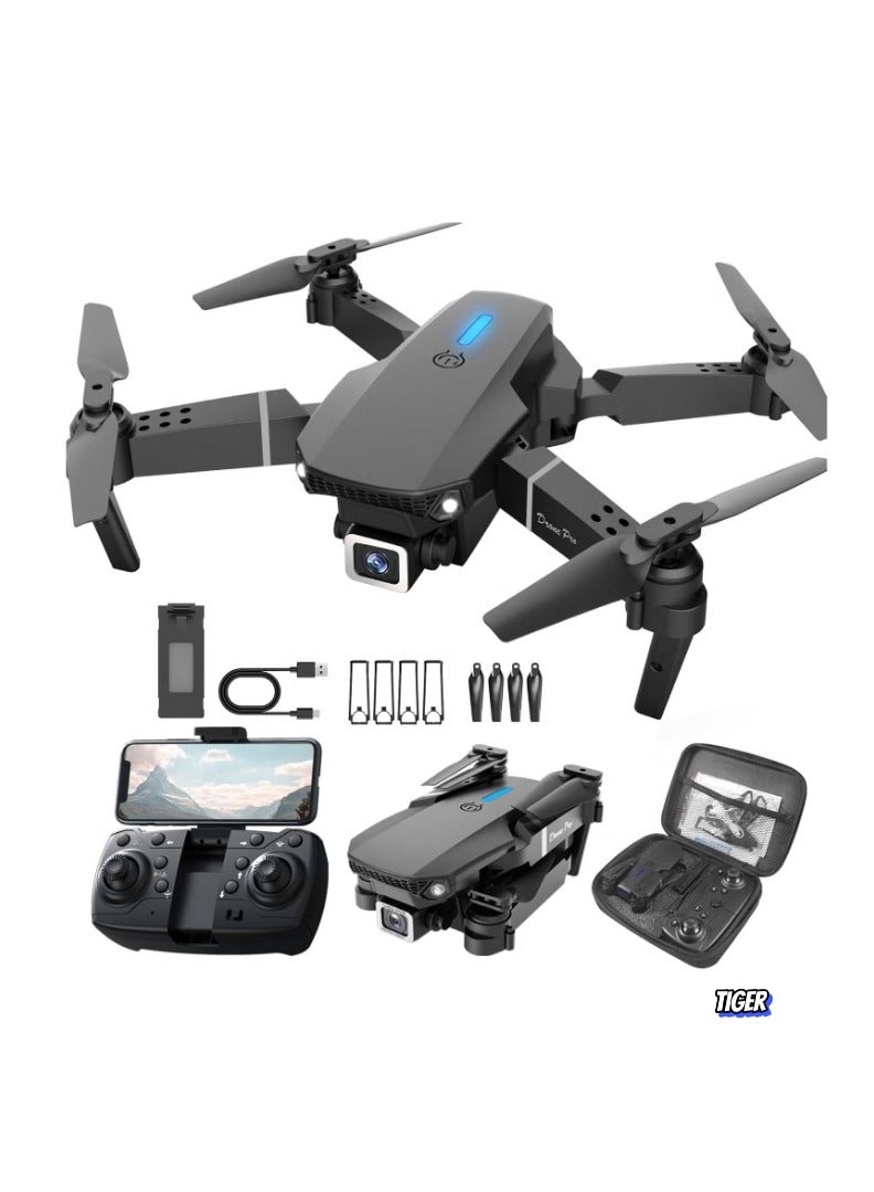 TIGER E88 4K HD Drone with Single Camera – Foldable Aerial Aircraft for Beginners, 2.4GHz Real-Time Transmission, 360° Roll, Long Battery Life, Headless Mode, Trajectory Flight & One-Key Return - Image 4