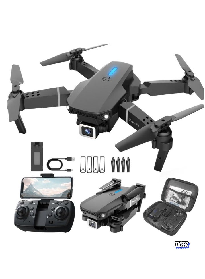 TIGER E88 4K HD Drone with Single Camera – Foldable Aerial Aircraft for Beginners, 2.4GHz Real-Time Transmission, 360° Roll, Long Battery Life, Headless Mode, Trajectory Flight & One-Key Return - Image 2