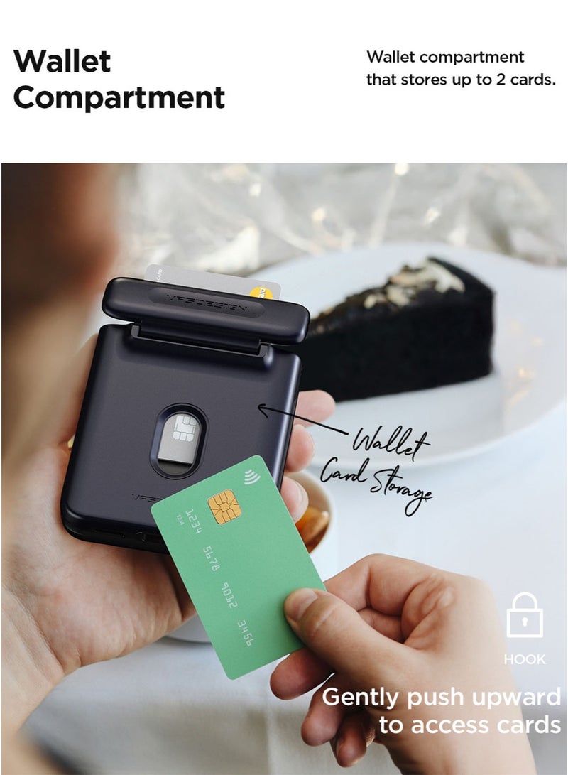 VRS Design حافظة تيرا غارد مودرن جو لهاتف سامسونج جالكسي زد فليب 7 [فتحة لحمل بطاقتين] (2025) مع [حماية شاشة مدمجة] وحماية المفصل - كريمي - Image 4