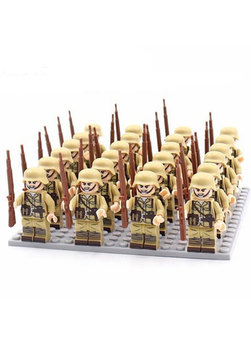 Army Block Toy Set 24 Pieces Small Particle Assembly Toys (French Army Phalanx) - Image 1