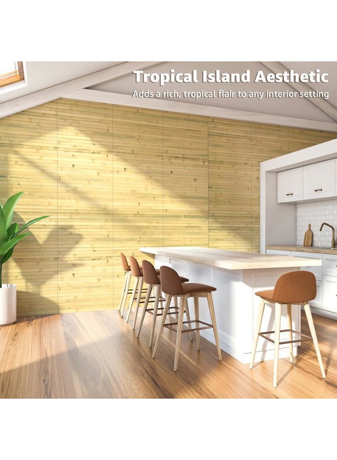 Art3d Natural Bamboo Wall Panel for Interior Wall Decor, Renewable Pole Wrap Wainscoting Paneling for Wall Ceiling Furniture Cabinet Office, 12 x 96 Inch - Natural - Image 2