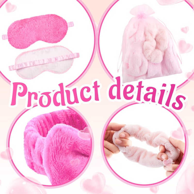 Fanfanwin 48 Pcs Sleepover Party Supplies Spa Birthday Slumber Pajamas Galentines Party Favors Coquette Throw Blanket Pillow Headband Scrunchies Eye Mask Cup Socks(Purple,Solid Color) - Image 4