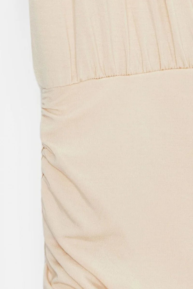 Dilvin Beige Natural DILVIN Women's Modal Blend Cut-out Crew Neck Blouse for Women | Best Price UAE