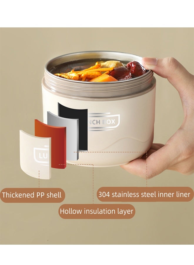 4 Tier Portable Insulated Lunch Box, Microwave Oven 4-Layer Hot Lunch Box Bento Box With Insulated Bag And Tableware, Leak-Proof And Stackable 304 Stainless Steel Food Container, Suitable For Children And Adults, As Well As For Traveling And Camping - Image 3