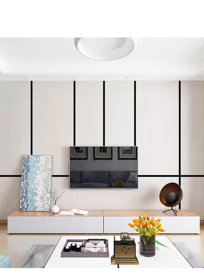 SYOSI Stainless Steel Wall Molding Trim Peel and Stick, Flexible Self Adhesive Metal Trim for Ceiling, Mirror Frame and More, Mirror Like Finish Metallized Black - Image 3