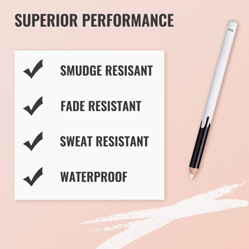 Erinde 12PCS Erinde White Eyeliner Pencil, Soft Highlighter Gel Eyeliner Pencil, Eye Liner Pen, Professional Eye Bighten Eyeshadow Waterproof Matte Hypoallergenic, Easy to Colour, Skin Marker Pen - Image 5