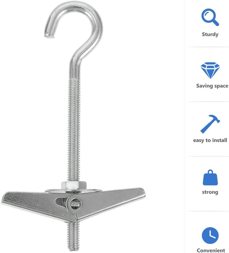 klarako 7pcs Poster Pole Aircraft Hook Heavy Duty s Hooks Ceiling Screw Hook Wall Ceiling Hook Ceiling Hooks Heavy Duty Hook Hanging Ceiling Hook Aluminum Alloy Work Hanging Flags Spiral - Image 2