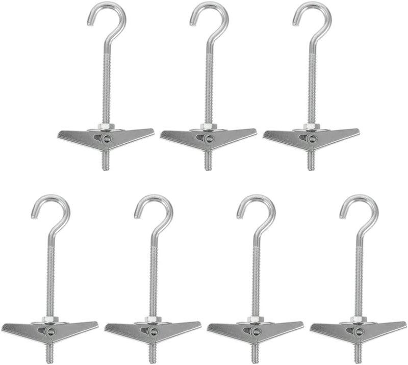 klarako 7pcs Poster Pole Aircraft Hook Heavy Duty s Hooks Ceiling Screw Hook Wall Ceiling Hook Ceiling Hooks Heavy Duty Hook Hanging Ceiling Hook Aluminum Alloy Work Hanging Flags Spiral - Image 1