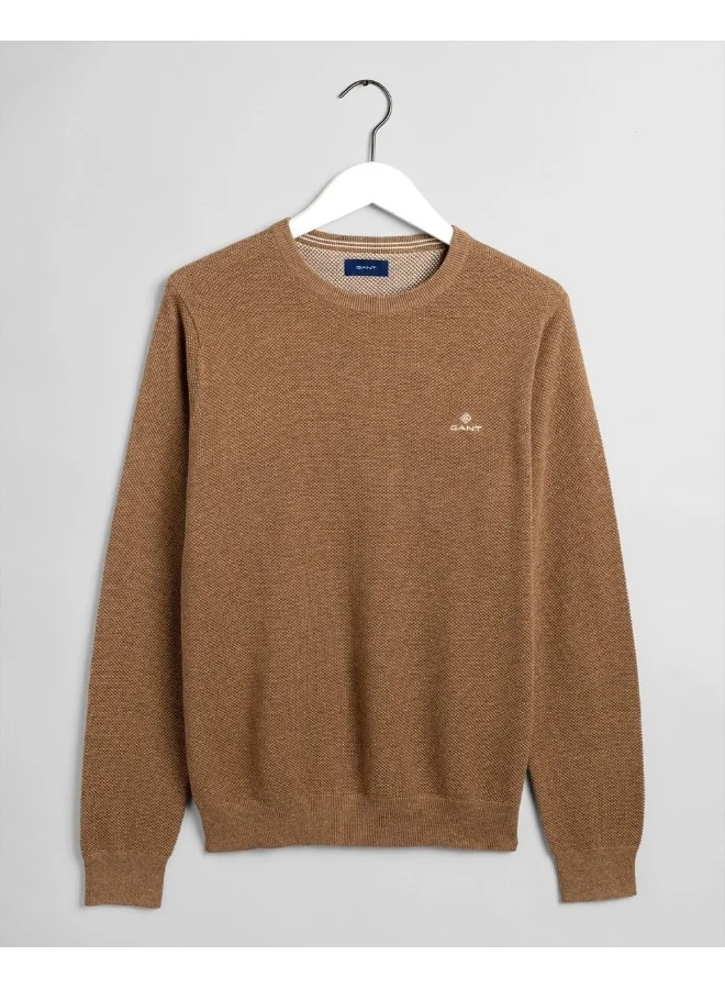 غانت Gant Cotton Pique Crew Neck Sweater