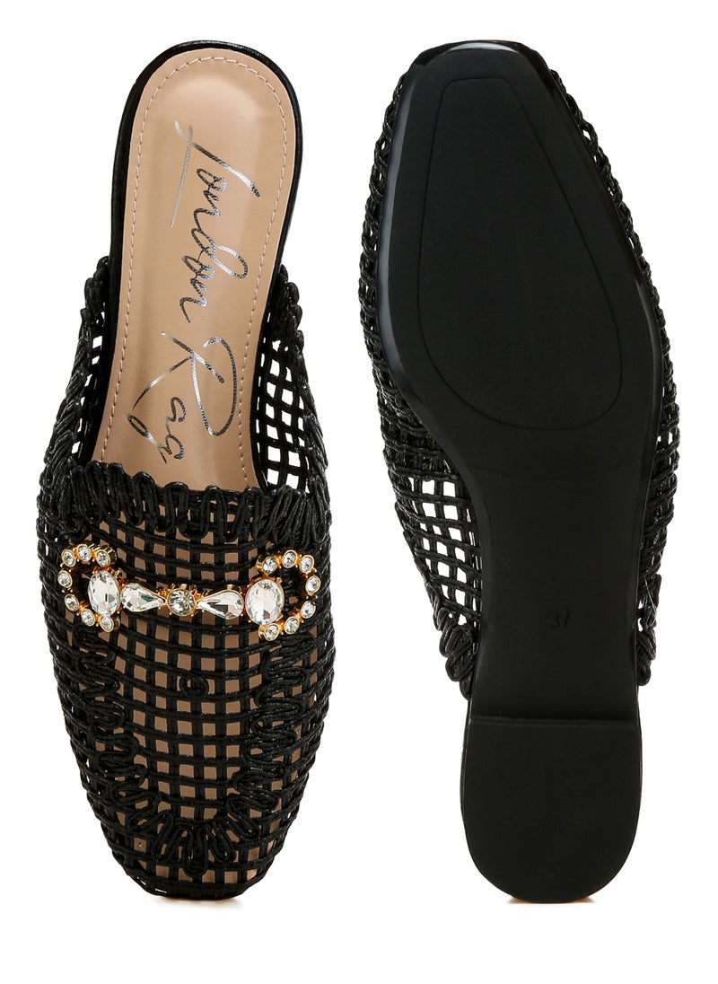 Metallic Woven Diamante Mules in Black - pzsku/ZF72A2294665D37599357Z/45/_/1720607178/921b144c-ae3e-46f0-93a2-ed86e289c958