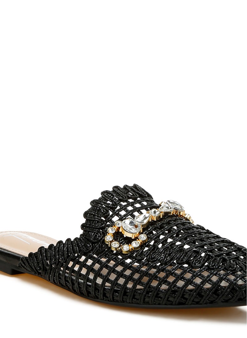 Metallic Woven Diamante Mules in Black - pzsku/ZF72A2294665D37599357Z/45/_/1720607179/547568ae-dcf2-45f9-b6be-2578679e09dd