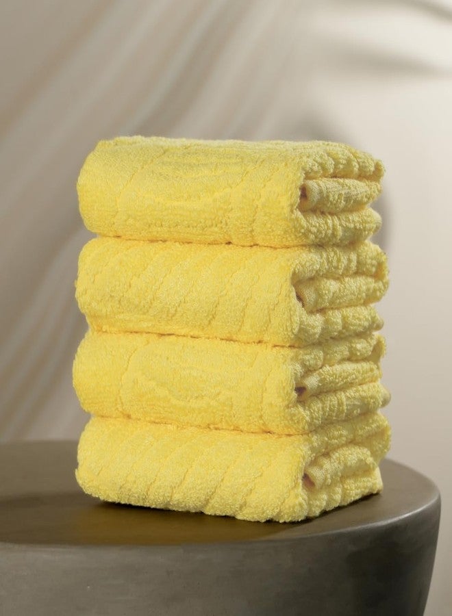 MUSA Banana Face Towels | 400 GSM | Terry Face Towel Set of 4 with Free Bag | Super Soft & Ultra Absorbent Towels for Facewash | Face Towel for Women, Men (Golden Sunshine) - Image 1