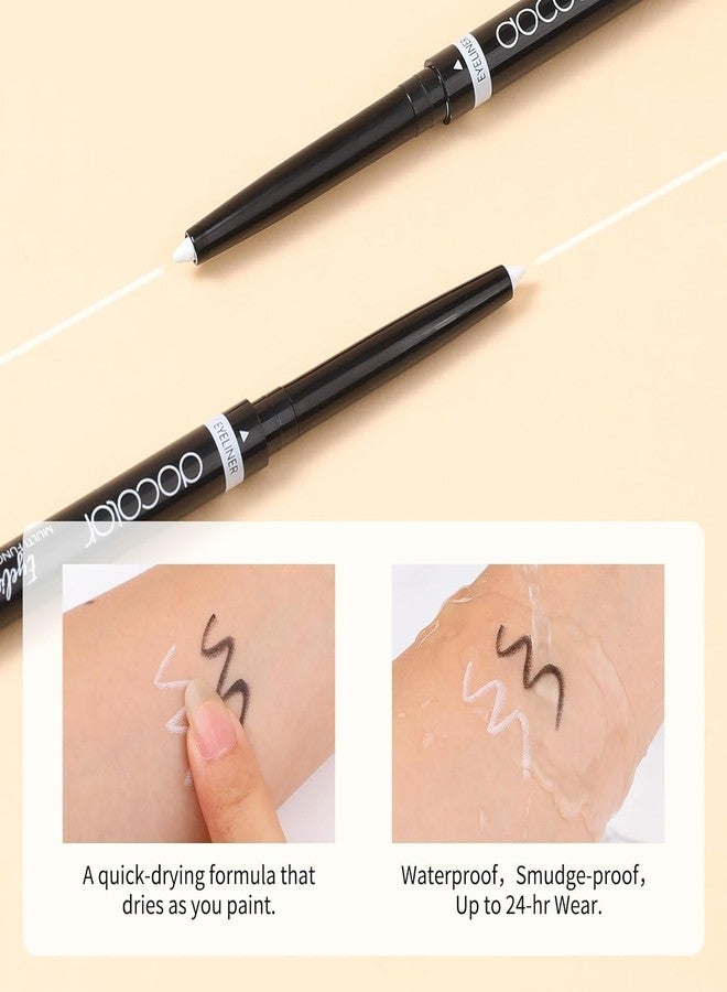 docolor Eyeliner Gel Pen Ultra-Pigmented Waterproof Smudge-proof Gel Eyeliner Pencil, White - Image 4