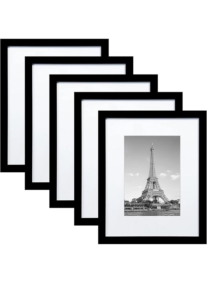 erorex Picture Frame Set Of 5 Display Pictures 6X8 Without Mat Wall Photo Frames Display For Wedding Photo Family Landscape Portrait For Home Office Gallery Decoration Black 6 * 8 - Image 1