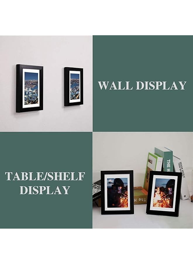 erorex Picture Frame Set Of 5 Display Pictures 6X8 Without Mat Wall Photo Frames Display For Wedding Photo Family Landscape Portrait For Home Office Gallery Decoration Black 6 * 8 - Image 4