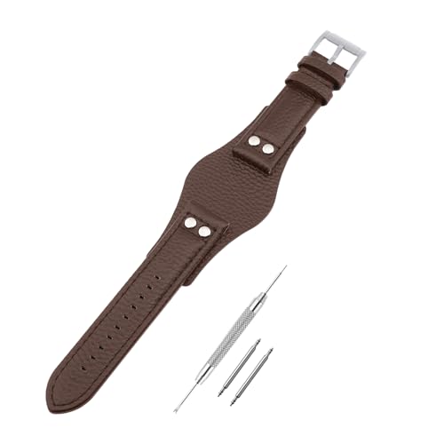 SANDEIN Watch Band Compatible with Fossil, 22mm Soft Leather Replacement Wrist Strap with Stainless Steel Buckle for Fossil CH2564 CH2565 and CH2891 Watch Straps (Brown + Silver Buckle) - Image 1