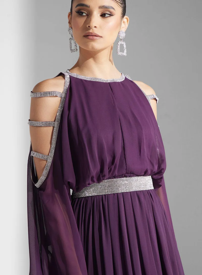 Golden Apple Purple Chiffon Dress