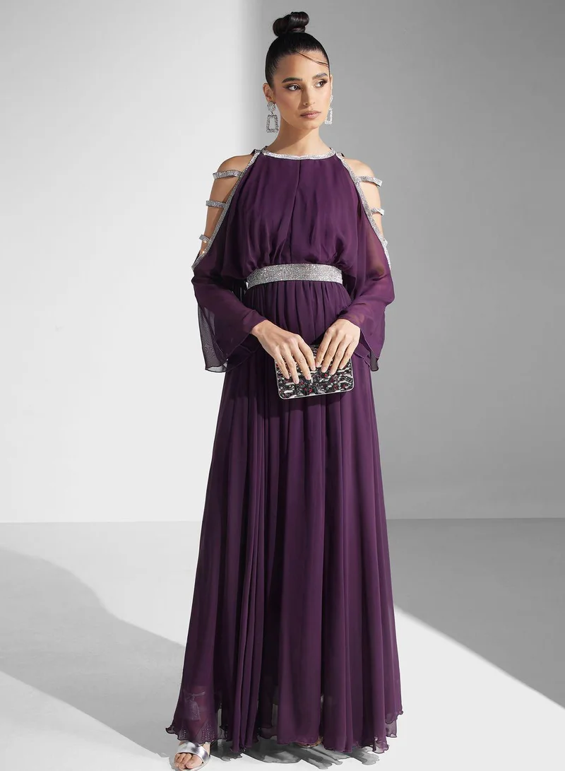Golden Apple Purple Chiffon Dress