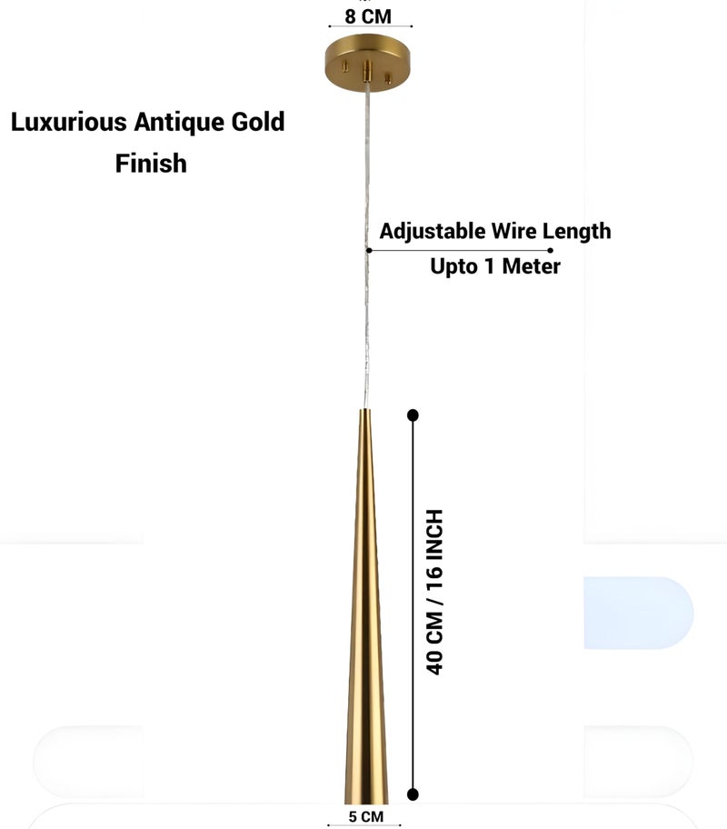 FILLISKA® Luxurious Hanging/Pendant Light, Warmwhite Light (Antique Gold-083) - Image 3