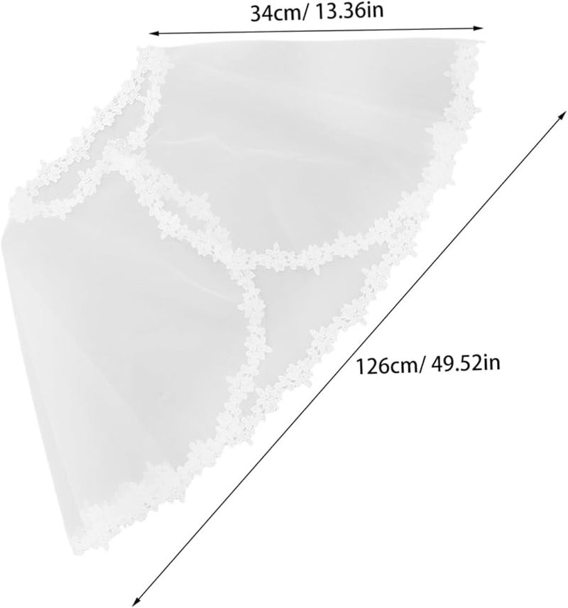 Veemoon وشاح خفيف 112X34 سم لفتاة الزفاف، إكسسوار حفلات الربيع والصيف - Image 3