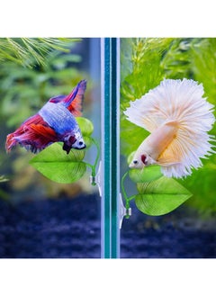 ZVEV 4 PCS Fish Tank Decoration Betta Bed Leaf Hammock for Betta Fish, Lightweight and Realistic Resting Spot, For Fish Leaf Pad, Ornamental Artificial Leaf Bed Aquarium Accessories（Green/Purple）  - Image 3