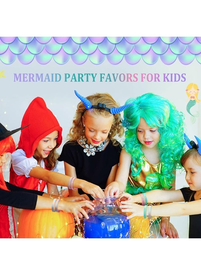 Zomiboo 24 Pack Mermaid Silicone Wristband Mermaid Scale Bracelets I'm a Mermaid Wristband Mermaid Party Goody Bag Favors for Boys Girls Mermaid Birthday Party Under The Sea Themed Baby Shower Supplies - Image 3