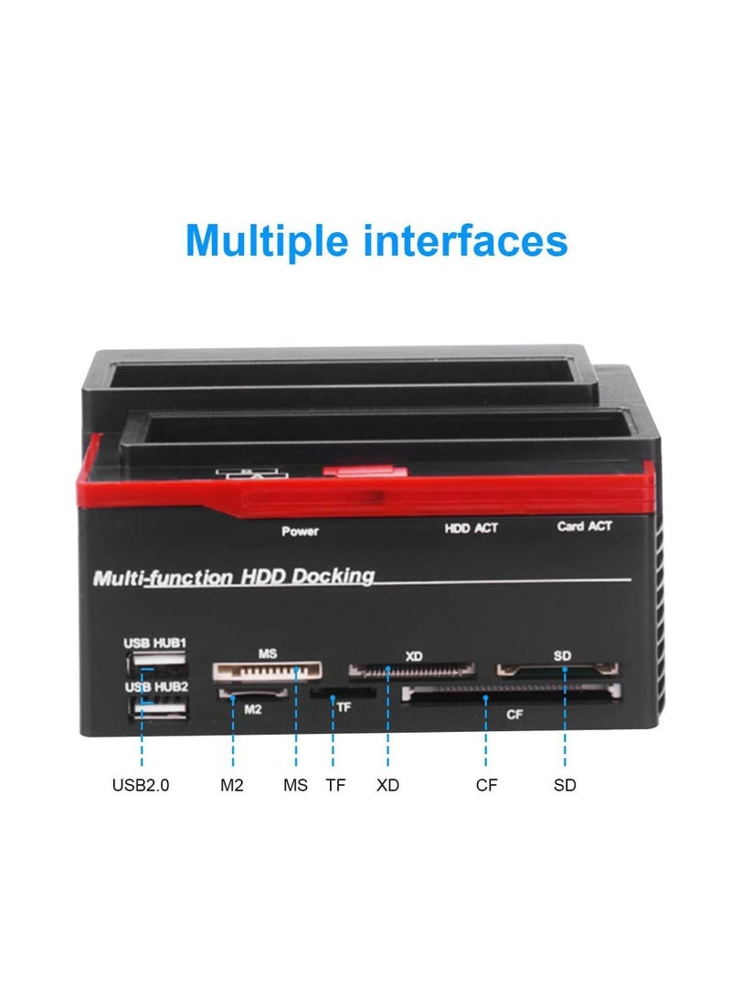 Ntech 2.5/3.5" SATA IDE HDD Docking Station Clone HDD Enclosure USB 2 Ports USB 2.0 Hub MS M2 XD CF/SD TF Card Reader - Image 5