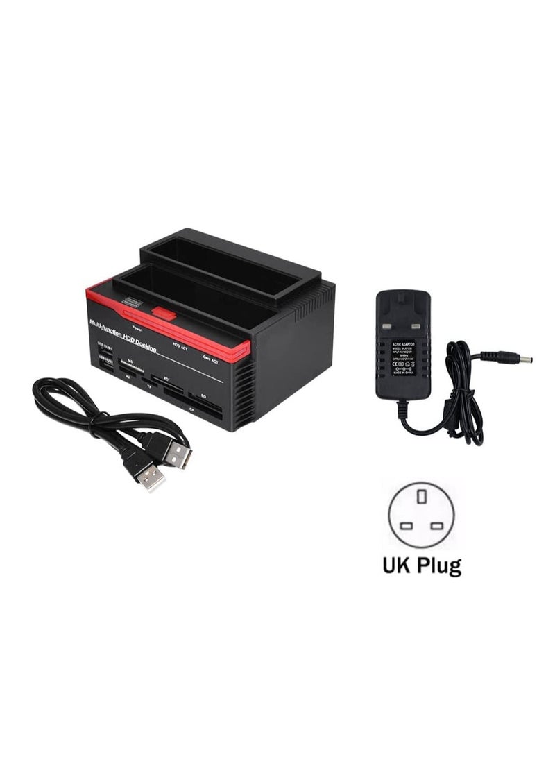 Ntech 2.5/3.5" SATA IDE HDD Docking Station Clone HDD Enclosure USB 2 Ports USB 2.0 Hub MS M2 XD CF/SD TF Card Reader - Image 3