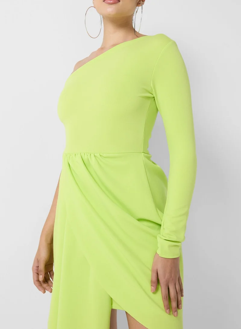 boohoo One Shoulder Draped Dress