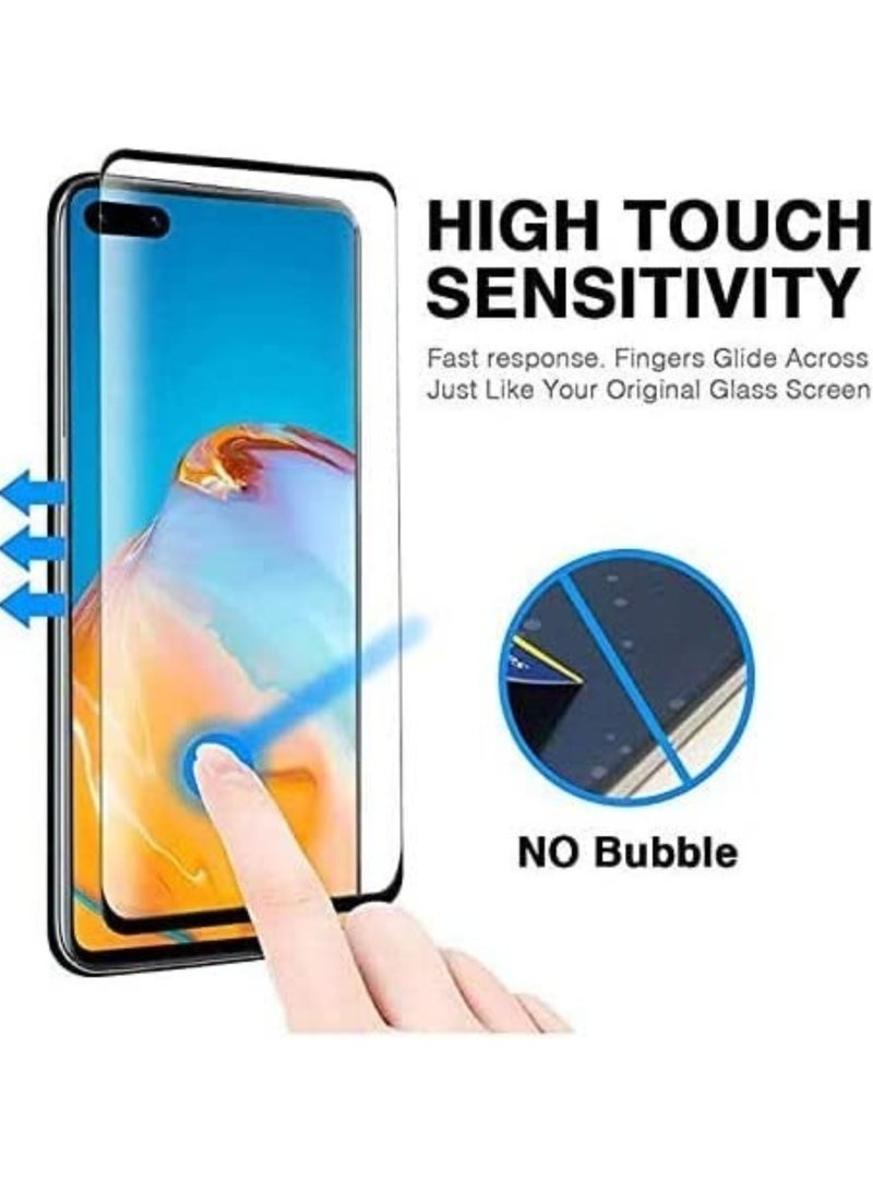 ELTRAZONE Huawei P40 pro Screen Protector Anti-Scratch Anti-Fingerprints 9H Hardness Tempered Glass (Black) - Image 3