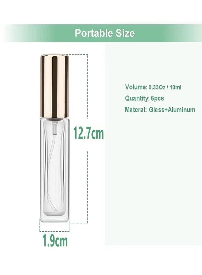 6 Pcs Refillable Empty Perfume Bottles 10ml,Mini No Leak Portable Travel Size Perfume Glass Bottles With Sprayer,Can Be Sprayed At Any Time During Business Trip Or Travel - Image 5