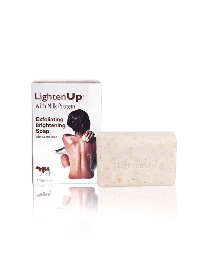 OMIC LIGHTEN-UP Lactic Acid Exfoliating Soap | 7.7 oz / 200 g | Brightening Bar, AHA Soaps, Fade Dark Spots on: Knees, Body, Armpits | with Shea Butter, Apricot, Milk Protein - Image 1