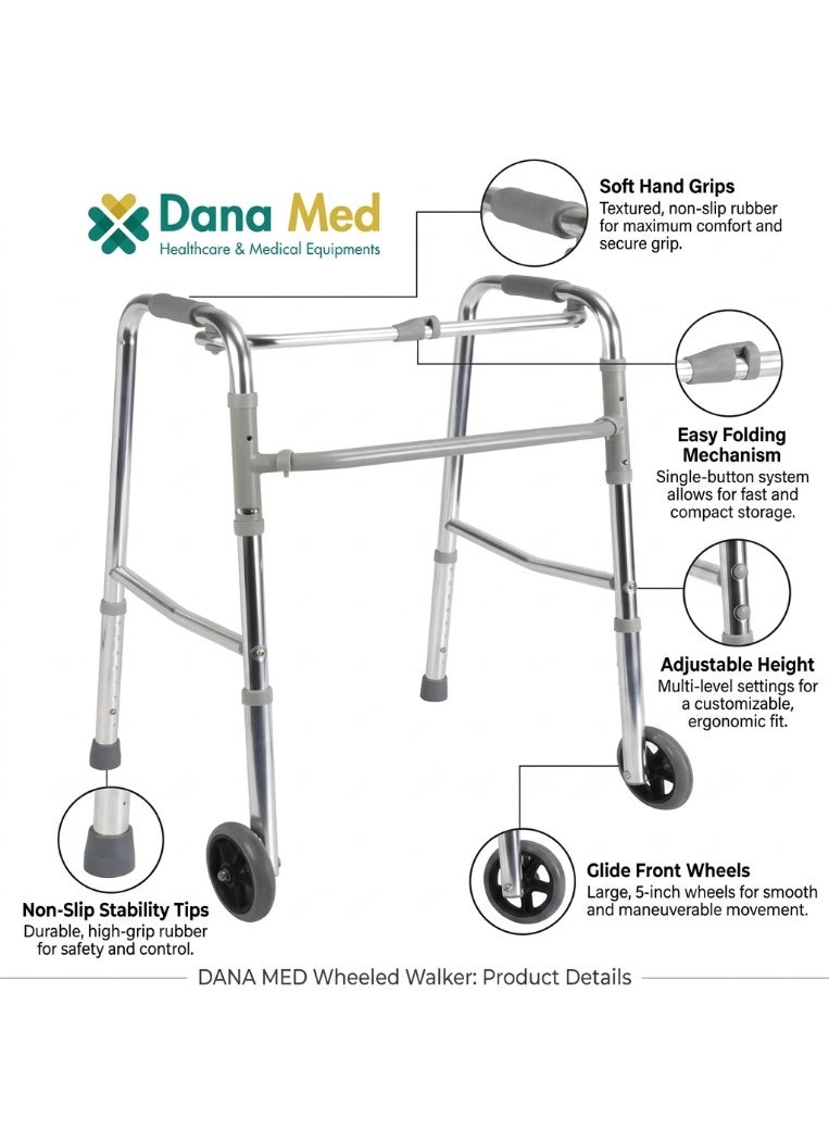 DANAMED | مشاية منزلية قابلة لتعديل الارتفاع بعجلتين - Image 3