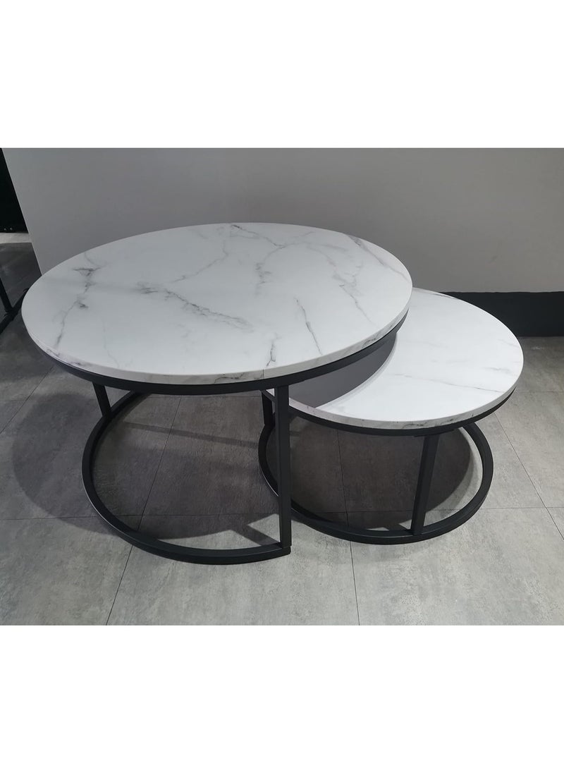 DubaiGallery Round Imitation Luxury Coffee Table Nordic Living Room Tea Table Furniture Modern Combo Cafe Furniture  - Image 4