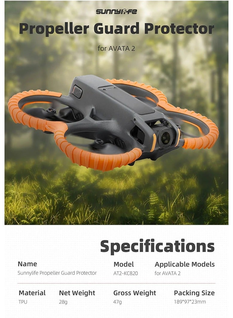 سني لايف غطاء حماية AVATA 2 ضد التصادم، واقي من الخدوش للمراوح، لوحة حماية خلفية ضد التصادم. - Image 4