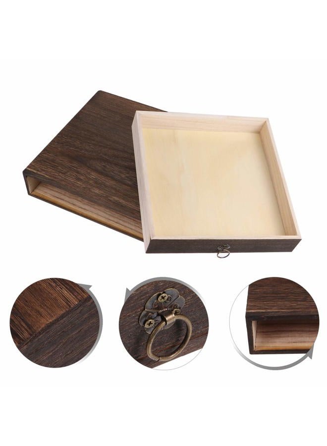 Cabilock Desktop Drawer Organizer 1 Tier Wood Desk Tray Vintage Rustic Wooden Office Desk Organizer for Tabletop Counter Office Supplies Desk Accessories Storage - Image 4