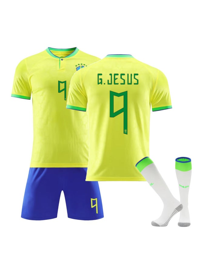 23 Brazil Master No.9 With Socks Football Jersey - Image 1