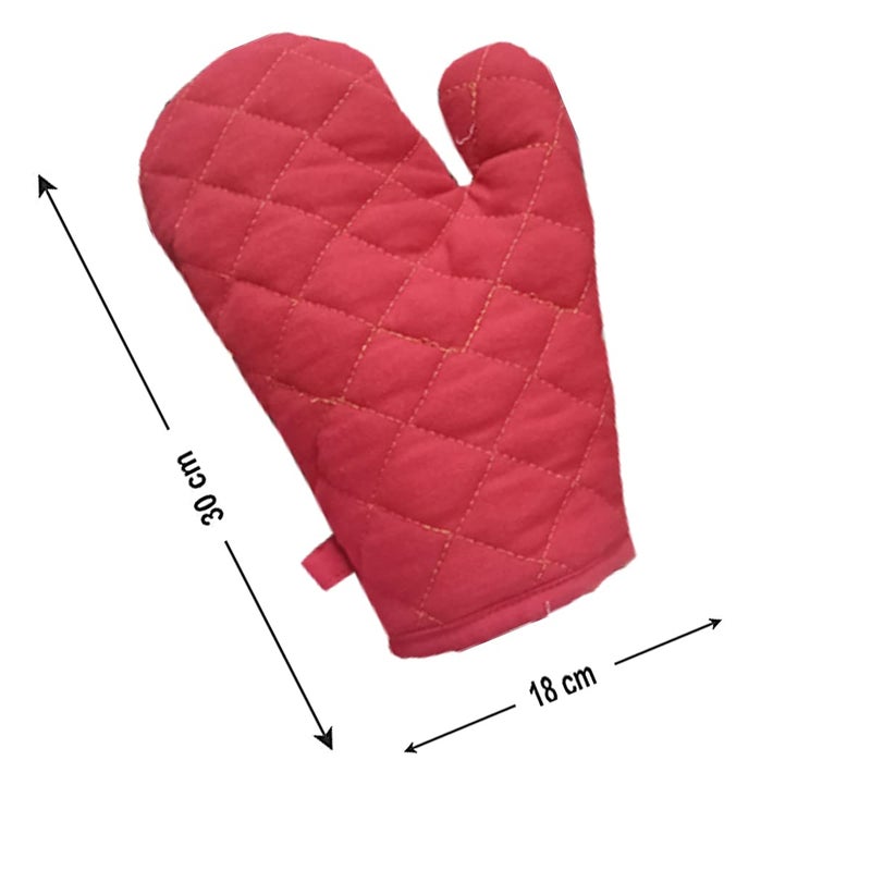 FAIRY HOME FAIRY HOME Cotton Microwave Oven Mitten for Microwave Set of 3 PCS 2 Oven Gloves 1 Pot Holders Heat Resistant  - Image 4