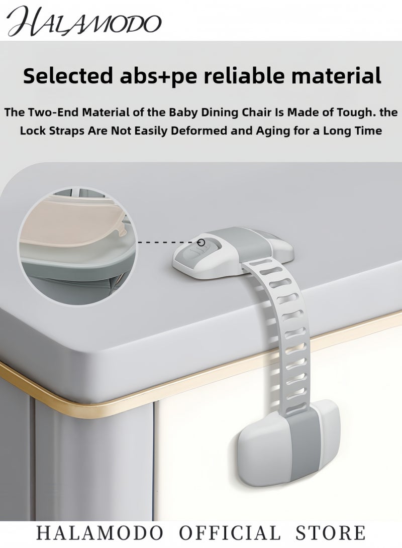 هالامودو 2 قطعة أقفال أمان للأطفال لأدراج الثلاجة وأقفال الخزانة ومزالج الخزانة اللاصقة 3M وأقفال متعددة الأغراض وقفل بزر مزدوج وقفل يدوي مضاد للقرص وأقفال مقاومة للحفر - Image 4